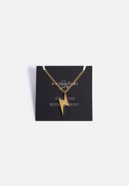 Seek discomfort shop lightning bolt necklace
