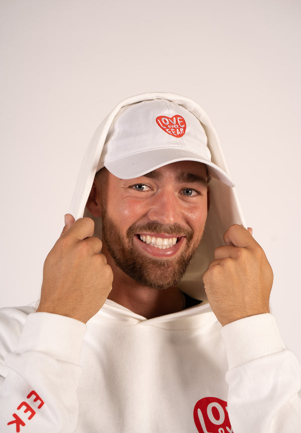 White Love Over Fear Dad Hat