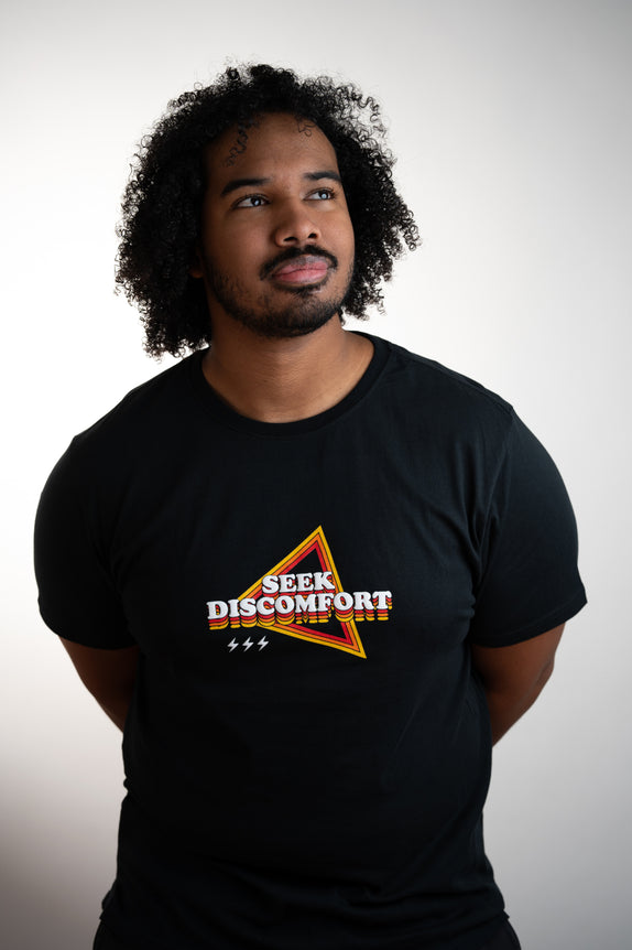 Black Retro Seek Discomfort Tee