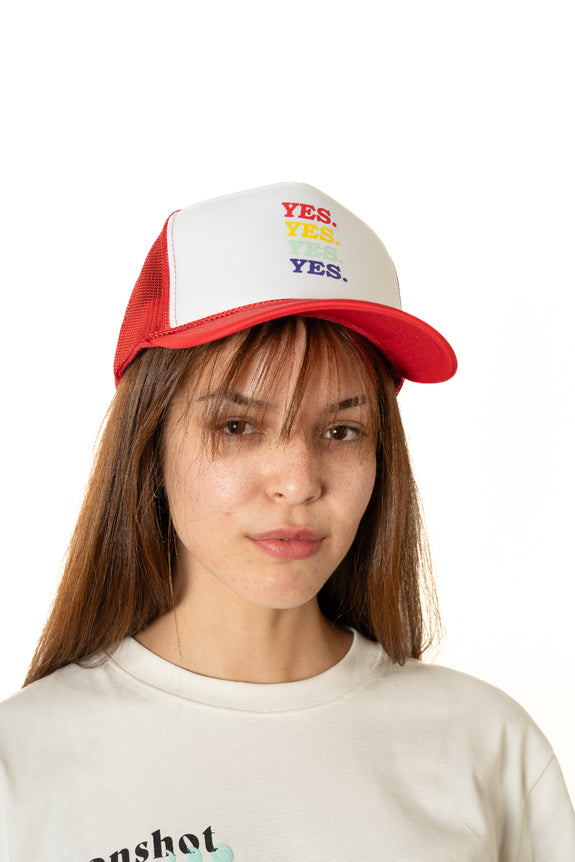 Yes Rainbow Trucker Hat