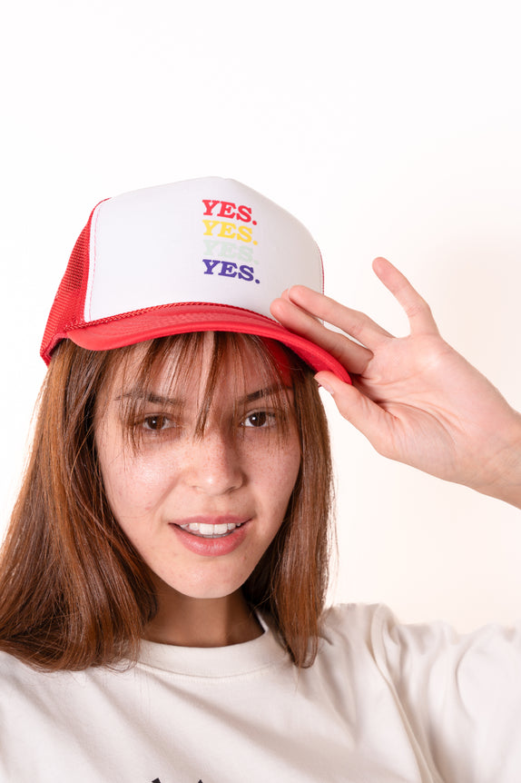 Yes Rainbow Trucker Hat