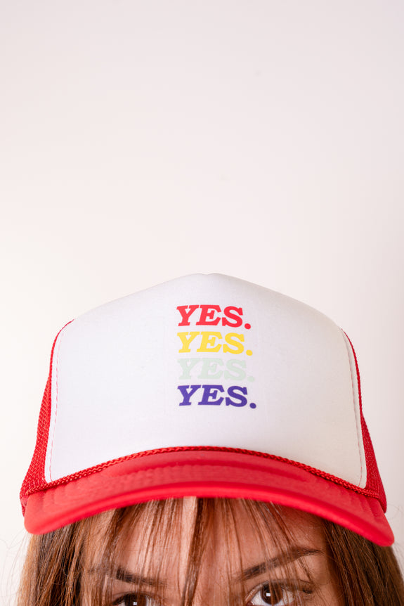 Yes Rainbow Trucker Hat