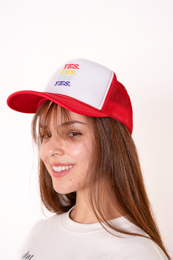 Yes Rainbow Trucker Hat