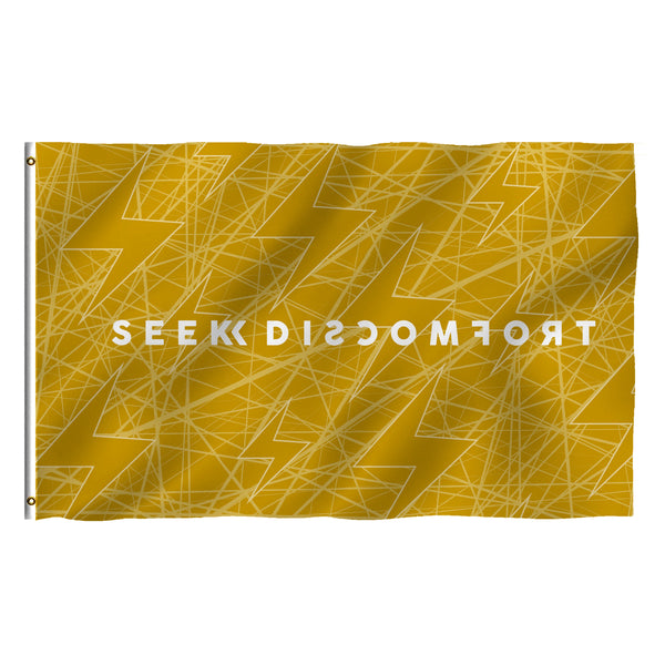 Seek Discomfort Blue Bolts Flag - Seek Discomfort